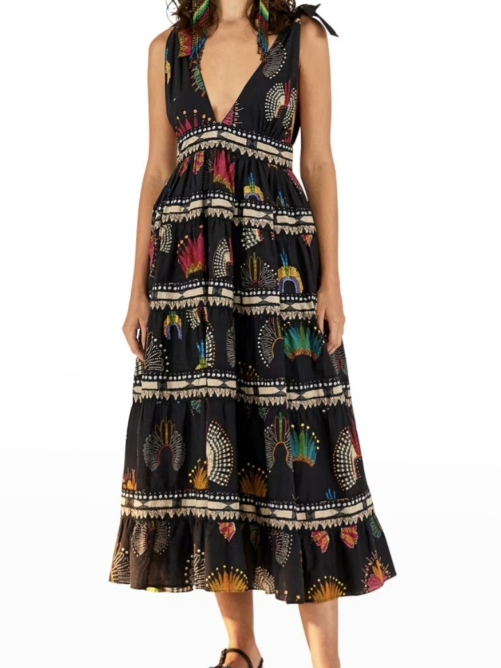 NWOT FARM Rio Wonderful Headdress Midi Dress Sz Large
